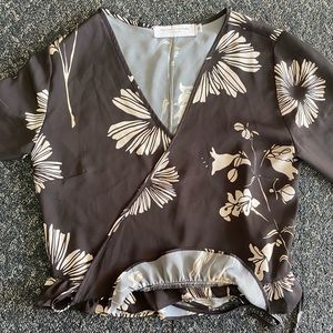 Nectar clothing Black Floral Blouse, Women’s S